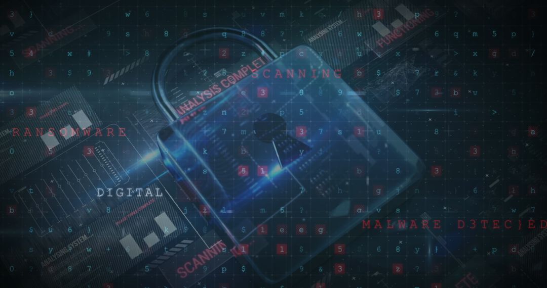 Cybersecurity Concept with Digital Padlock and Encryption Data