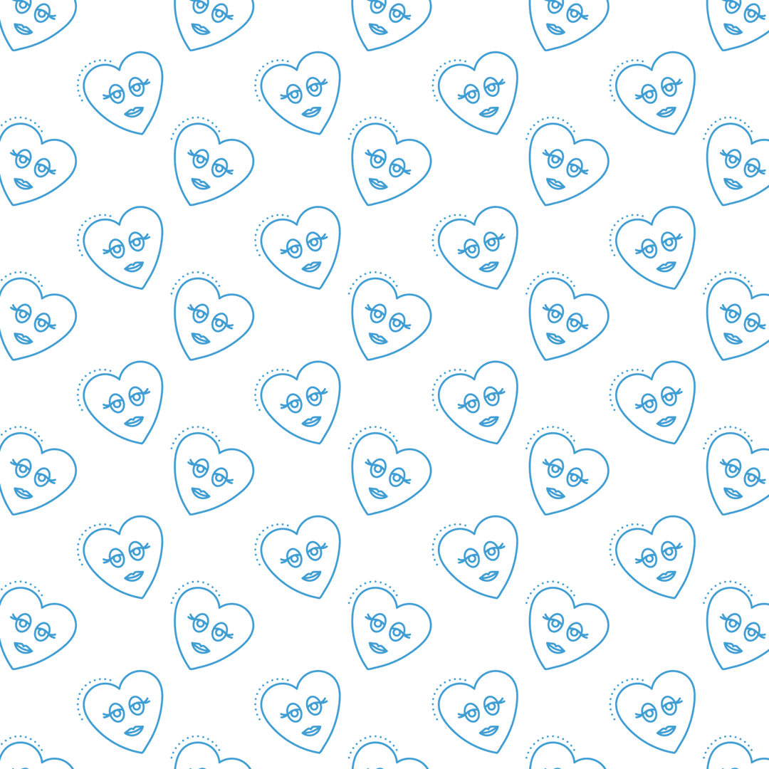 Transparent Repeating Blue Heart Pattern for Backgrounds