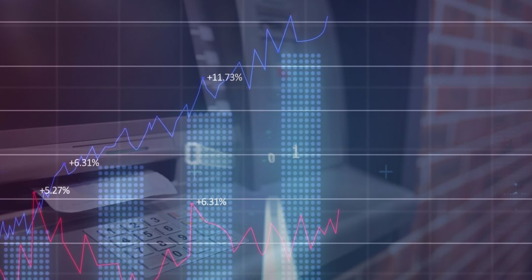 Financial Data Overlay on ATM: Global Finance Concept