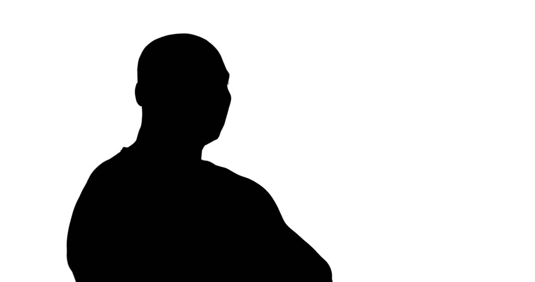 Silhouette of Contemplative Man with Copy Space