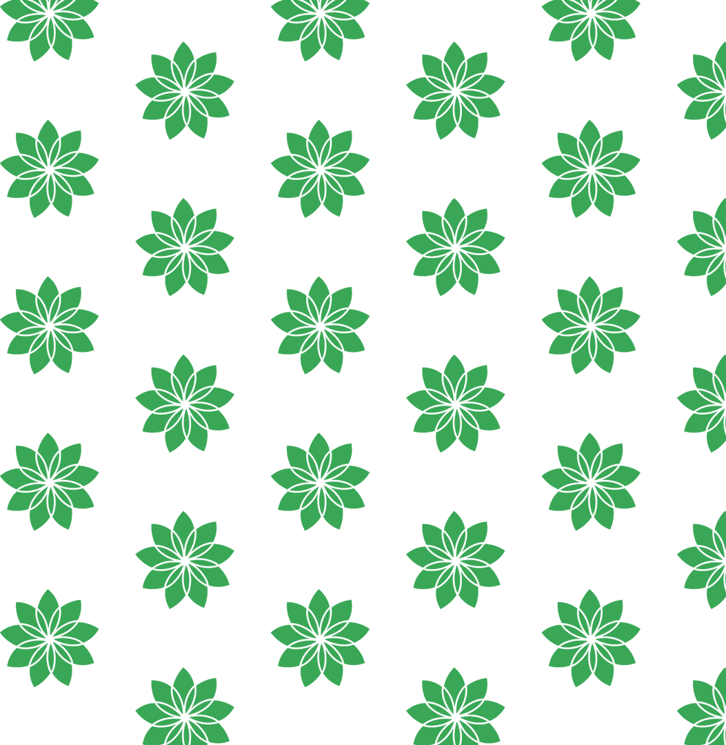 Green Rosette Pattern on Transparent Background Vector