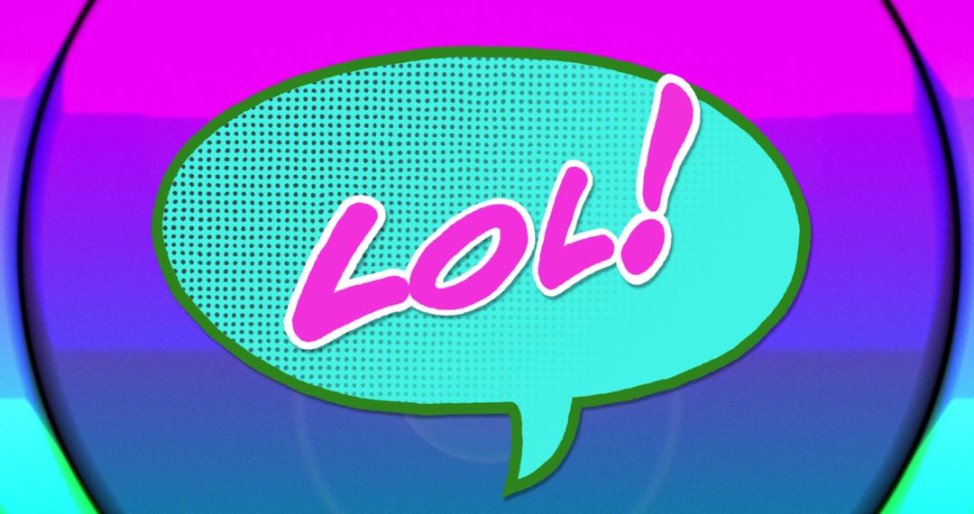 Colorful Retro Pop Art LOL Text Speech Bubble Design