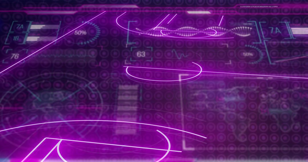 Futuristic Neon Purple Digital Sports Interface