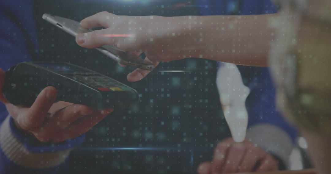 Cashier Scanning QR Code from Smartphone for Mobile Payment