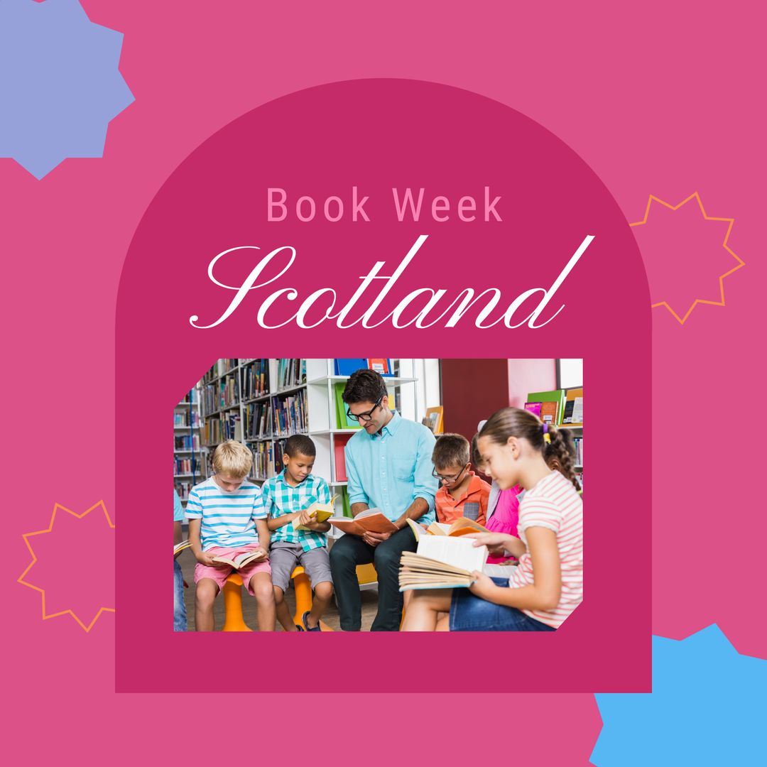 Teacher Guiding Students During Book Week Scotland Celebration