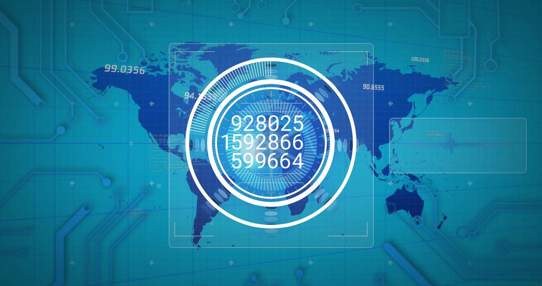 Digital Interface Showing Data Over a World Map for Global Business