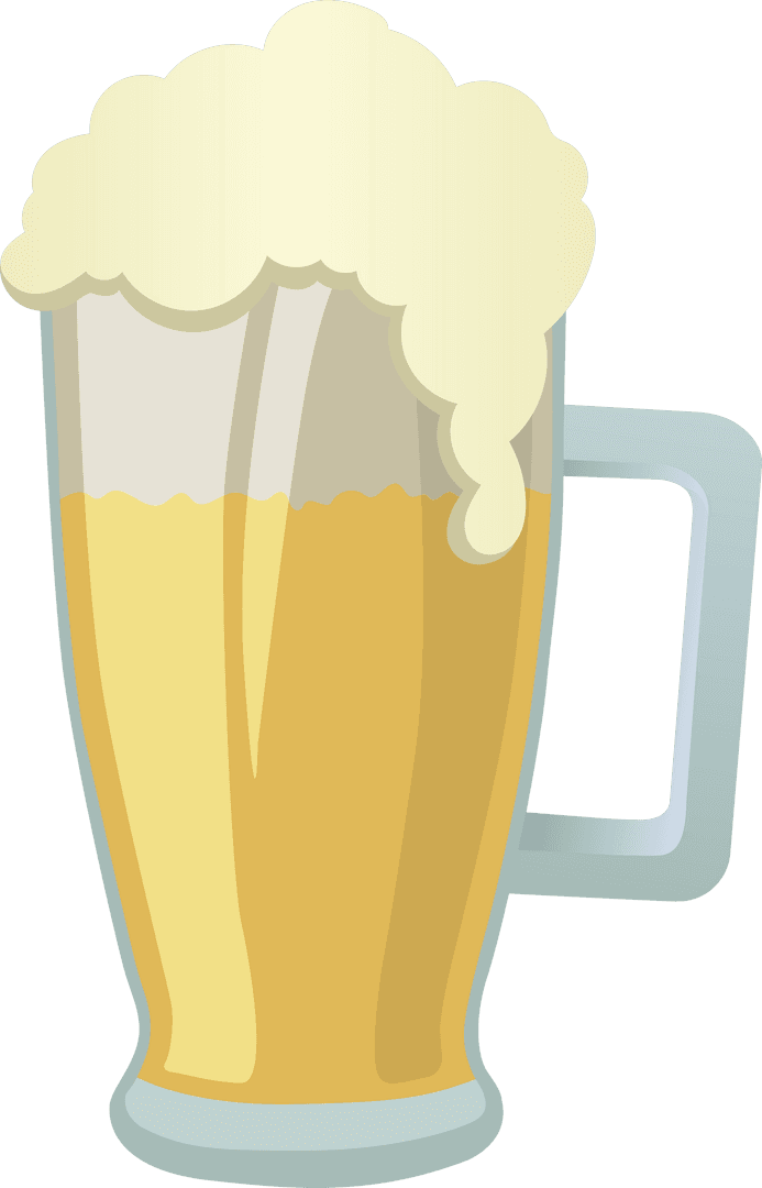 Beer Mug Illustration on Transparent Background for Easy Compositing