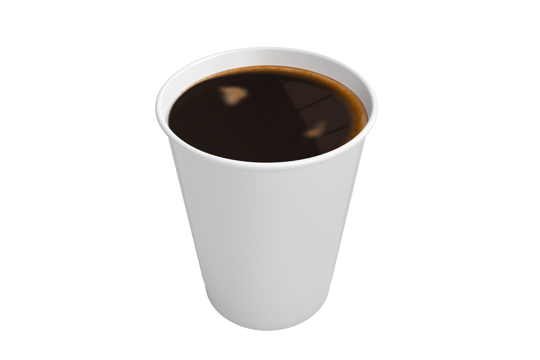 White Paper Cup of Black Coffee on Transparent Background - Download Free Stock Images Pikwizard.com