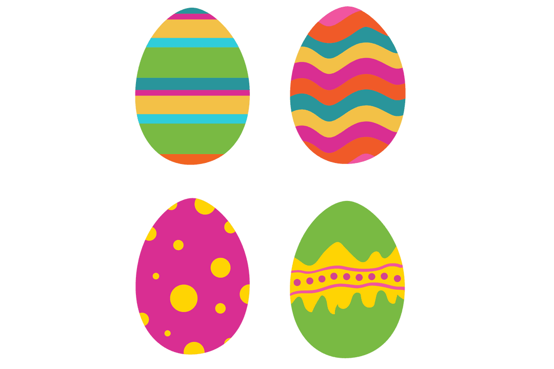 Colorful Easter Eggs on Transparent Background for Celebrations