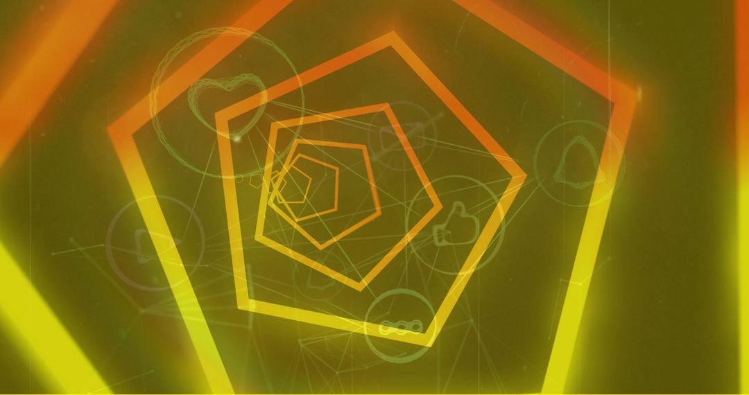 Retro Futuristic Media Icons with Geometric Patterns