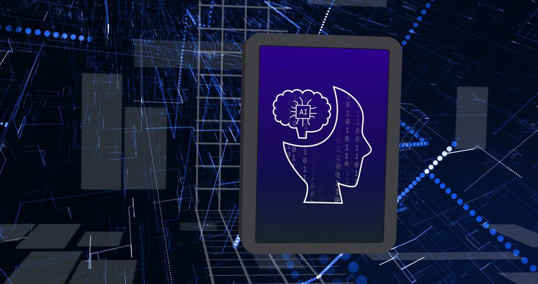 Conceptual Illustration of AI Technology in Virtual Space