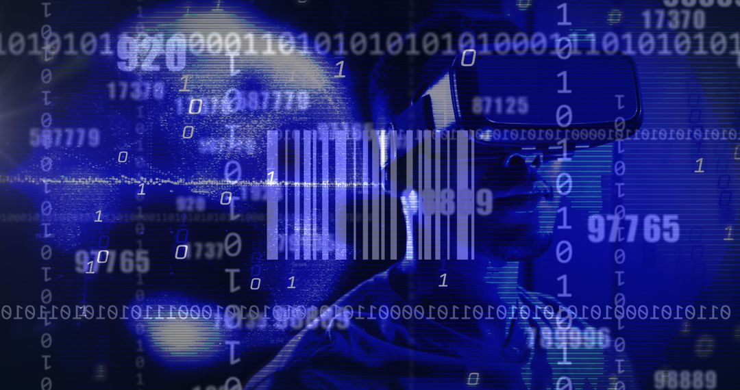 Futuristic VR Experience with Digital Overlay