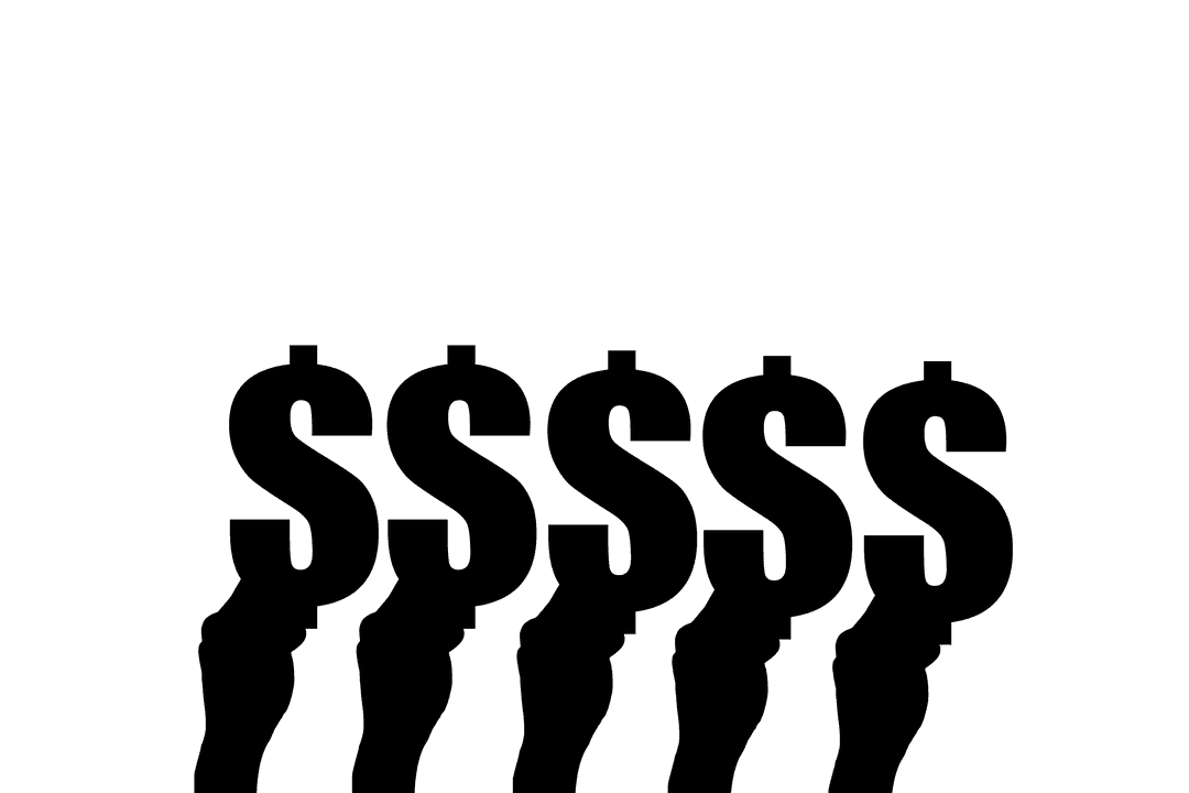 Transparent Hands Holding Dollar Symbols Digital Illustration