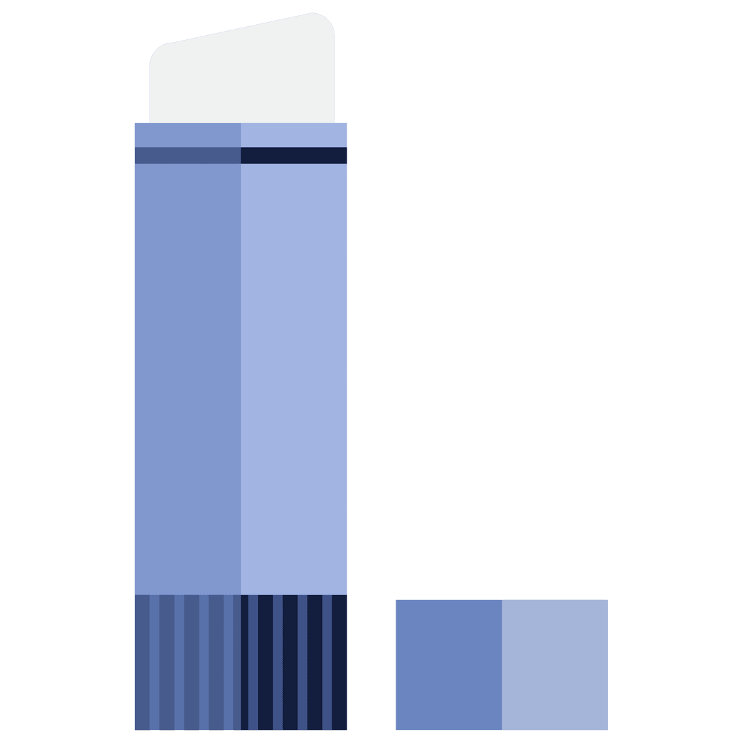 Blue Lipstick Illustration on Transparent Background for Self Care Theme