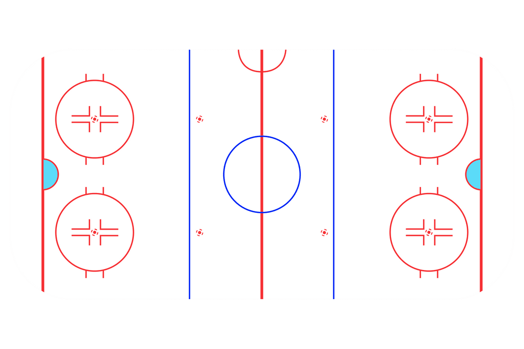 Transparent Vector Illustration of Ice Hockey Rink Layout