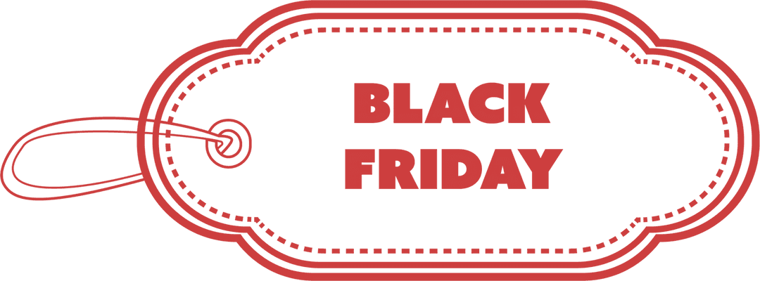 Red Black Friday Label on Transparent Background for Promotions