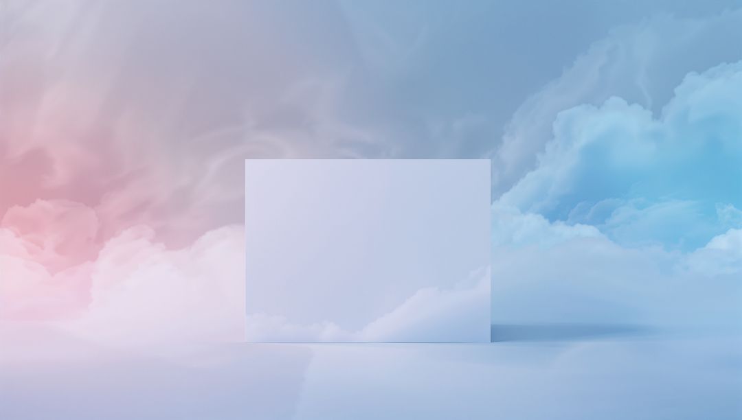 Minimalist White Panel with Pastel Cloud Aesthetic
