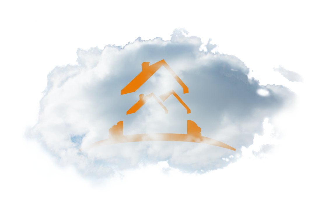 House Icons within Clouds on Transparent Background Illustration - Download Free Stock Images Pikwizard.com