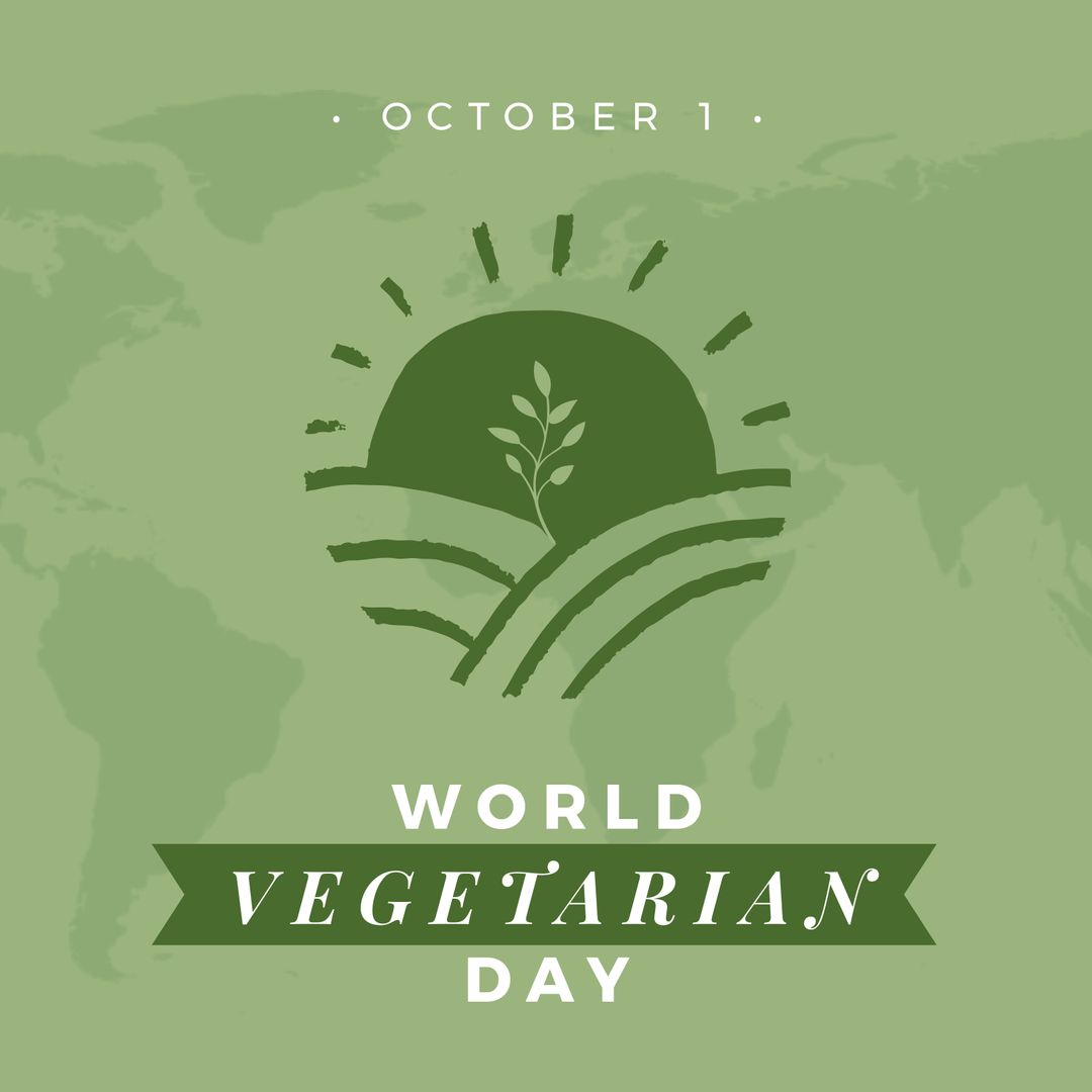 World Vegetarian Day Campaign Poster Design with Sun Icon