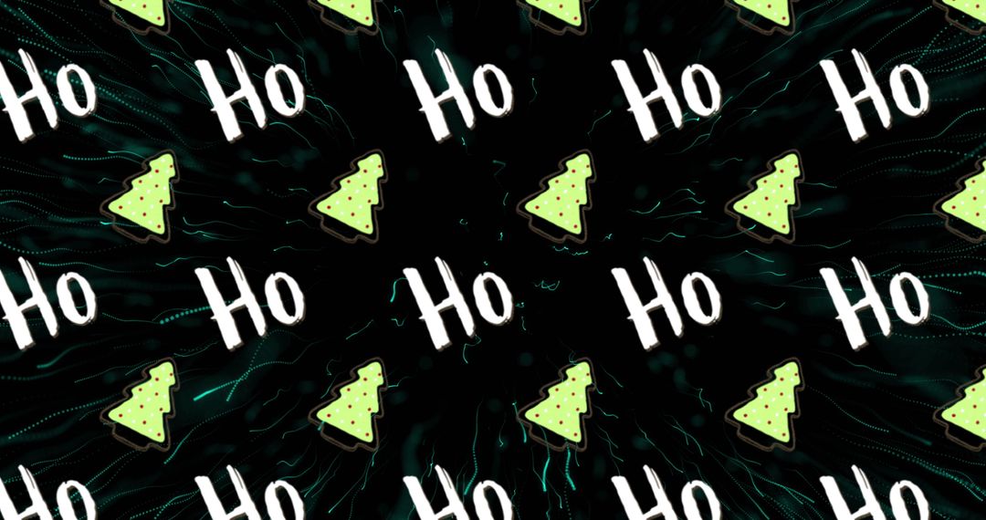 Festive Celebration with 'Ho Ho' and Christmas Tree Pattern