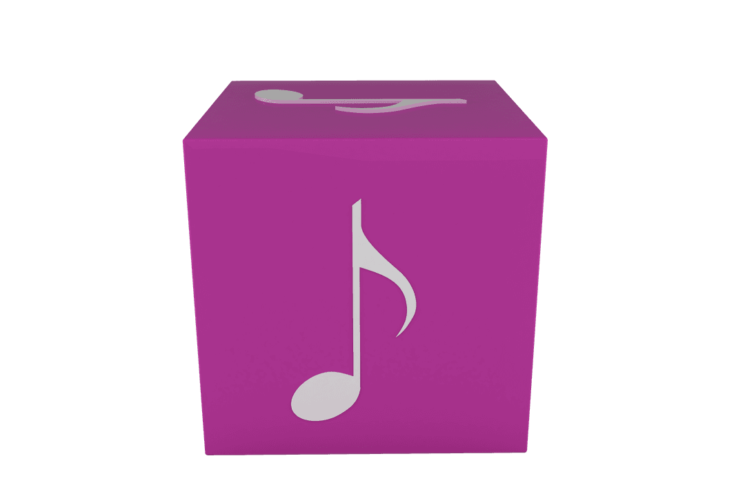 Pink Block with Music Note on Transparent Background for Graphic Design - Download Free Stock Images Pikwizard.com