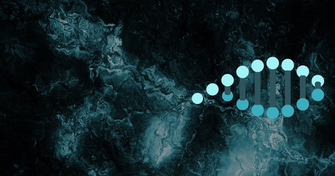 Abstract DNA Strand Surrounded by Marble Texture Dark Tones