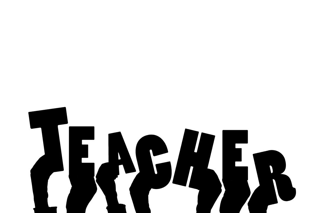 Creative Transparent Teacher Illustration with Hands Design