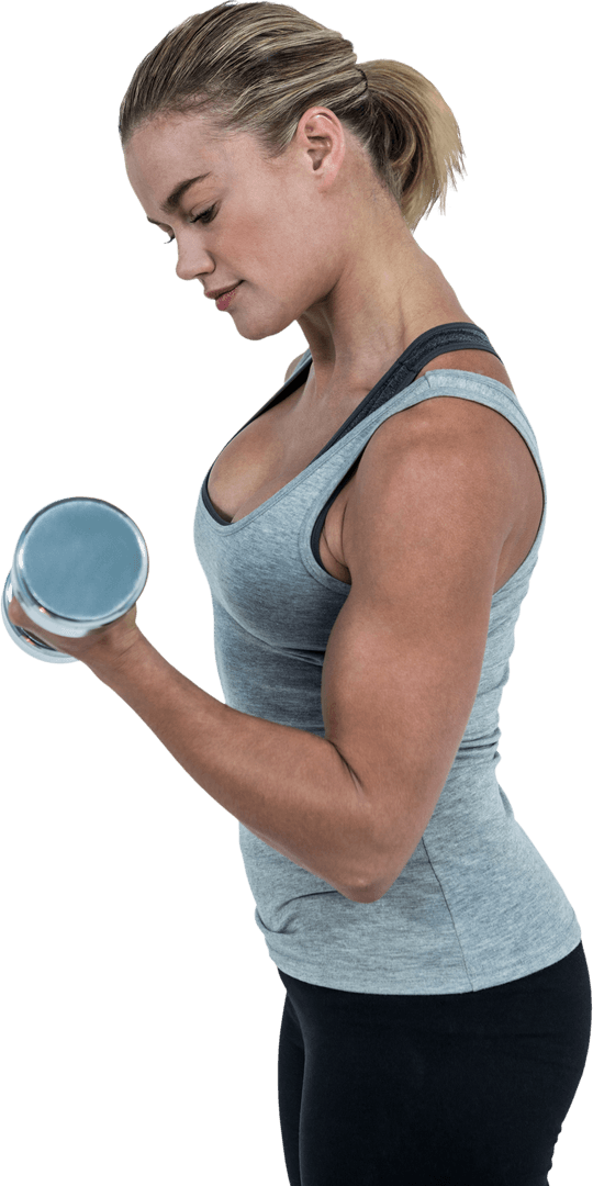 Transparent Athlete Curling Dumbbells for Strength Training Workout
