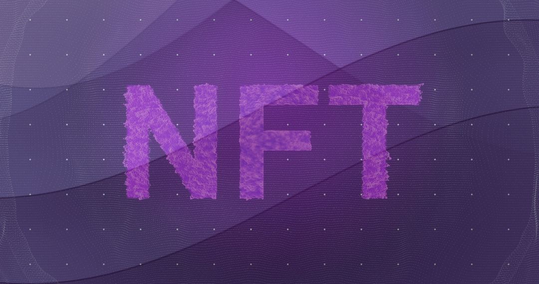 Colorful NFT Text Over Abstract Digital Background