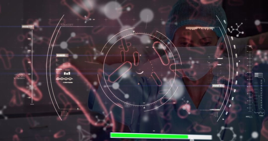 Digital Interface Over Health Professional Analyzing Data