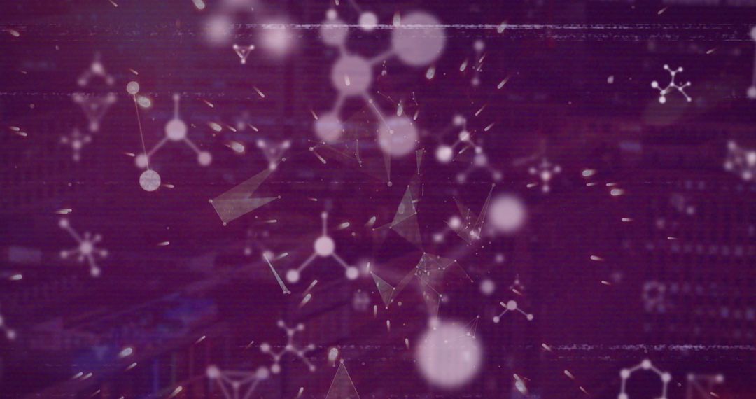 Futuristic Molecular Network with Digital Data Overlay