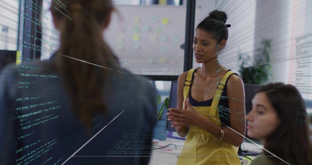 Software Engineer Leading Team Presentation in Modern Workspace