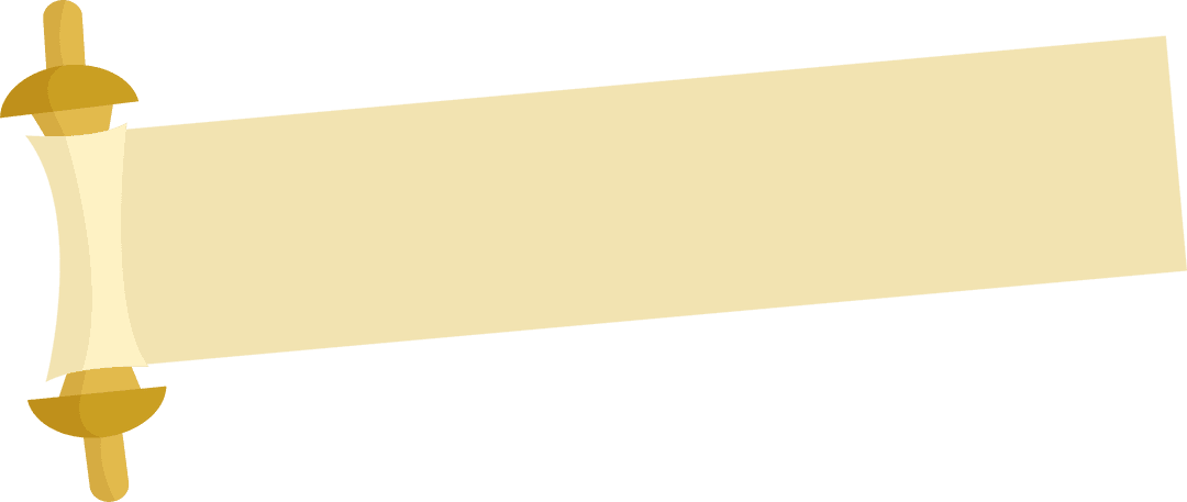 Antique Parchment Scroll Unrolling on Transparent Background