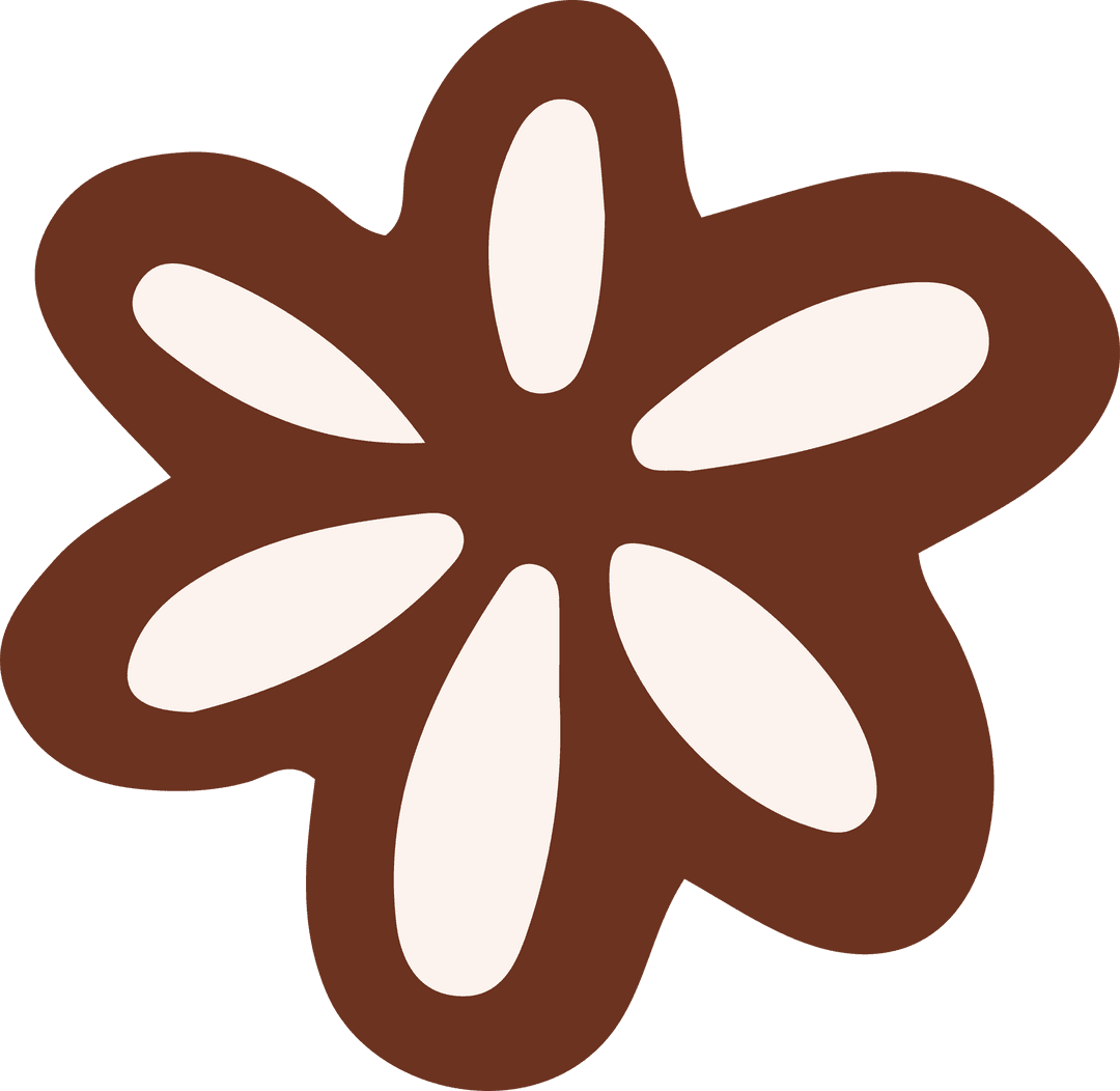 Abstract Brown eight-Lobed Flower Design Transparent Background
