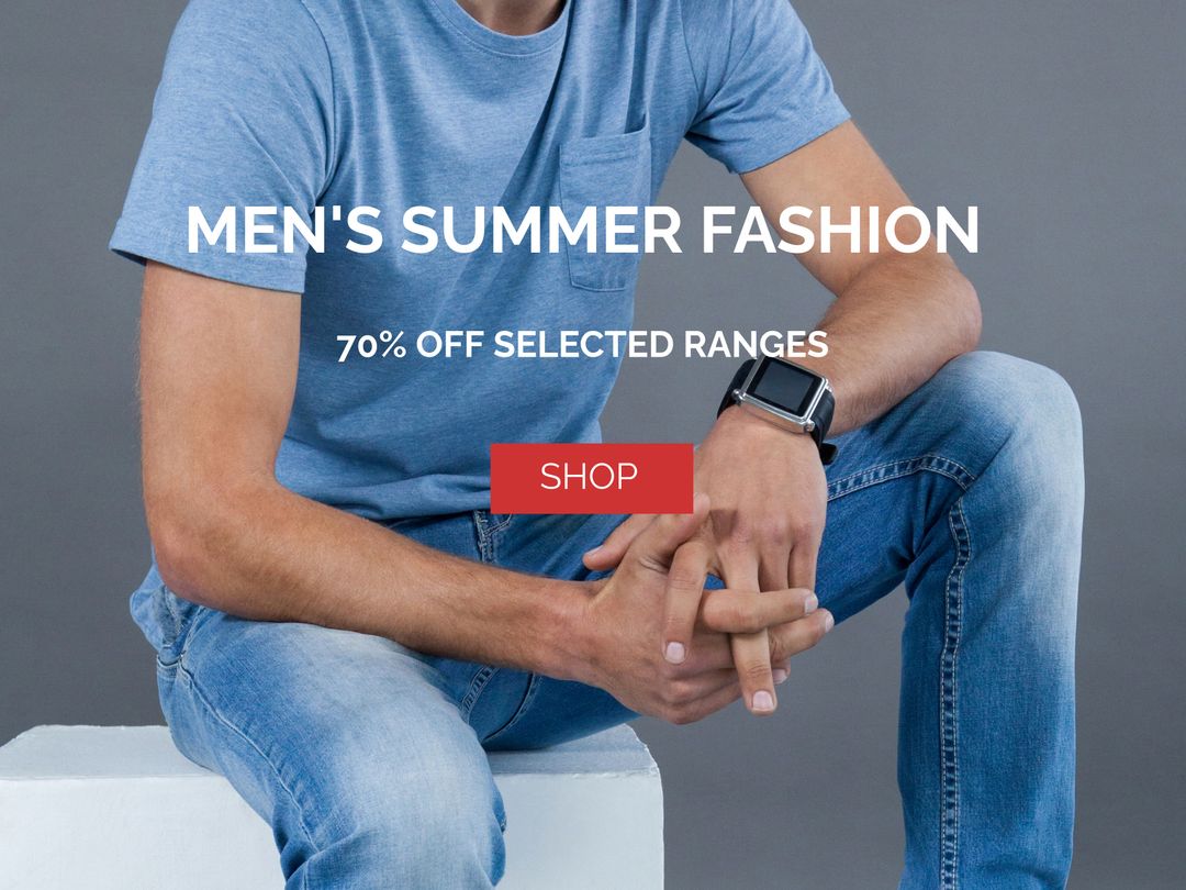 Casual Men's Summer Style Presentation for Fashion Advertisement - Download Free Stock Templates Pikwizard.com