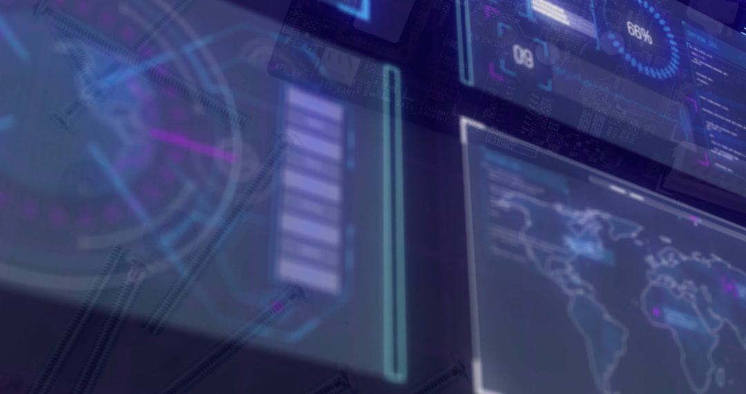 Technological Data Interface Over Cityscape