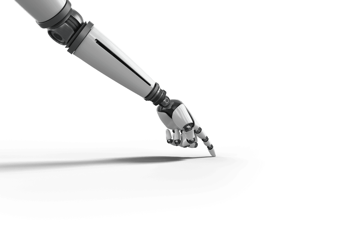 Robotic Arm on Transparent Background for Technology Graphics