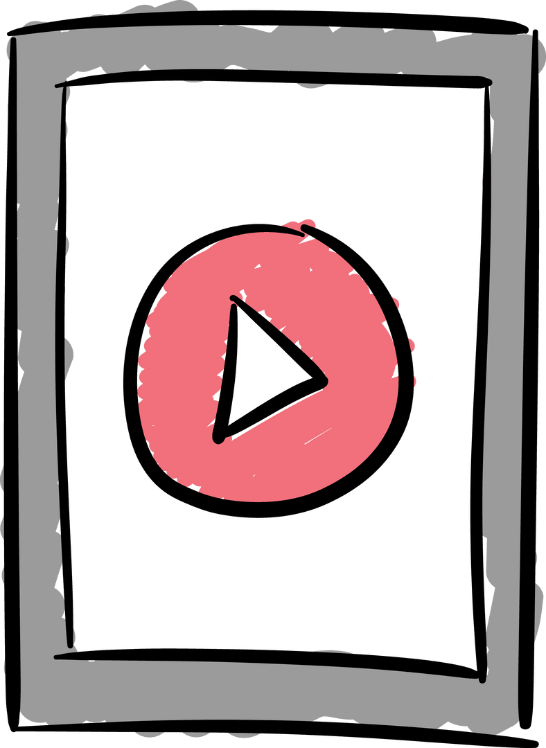 Play Button on Transparent Display Screen Illustration