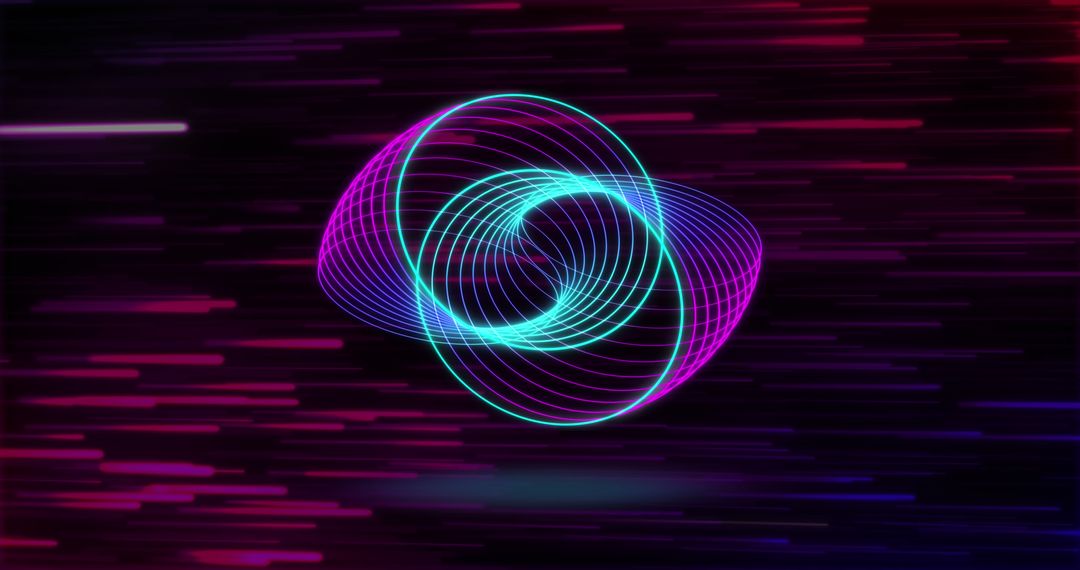 Neon RGB Abstract Circles Over Dynamic Background