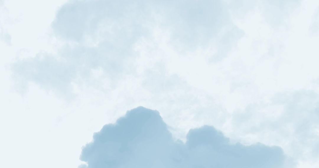 Serene Fluffy White Clouds in Vivid Blue Sky