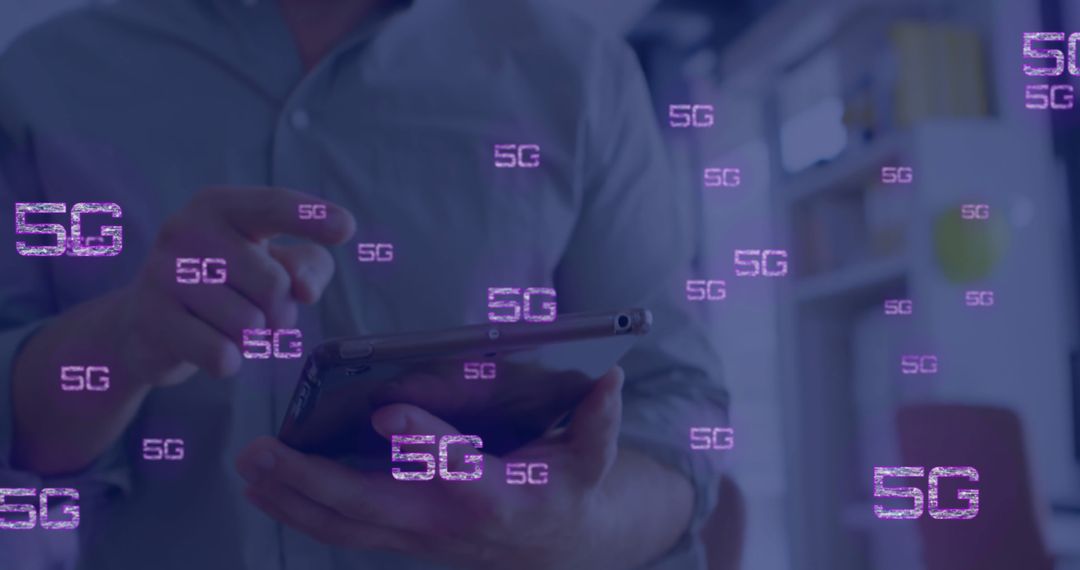 Businessman Integrating 5G Technology for Mobile Communications