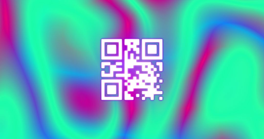 Vibrant Holographic QR Code on Artistic Background