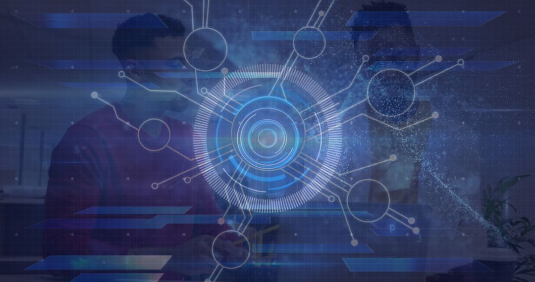 Innovative Collaboration with Futuristic Digital Interface