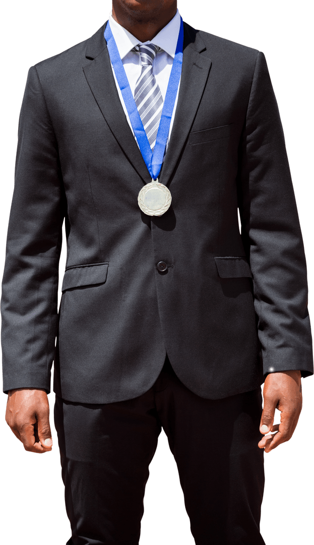 Businessman Receiving Award With Transparent Background