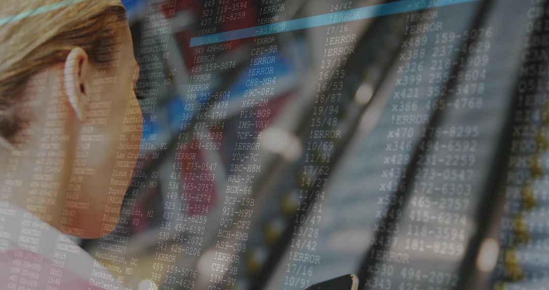 Pilot Managing Cockpit Controls and Smartphone with Error Overlay