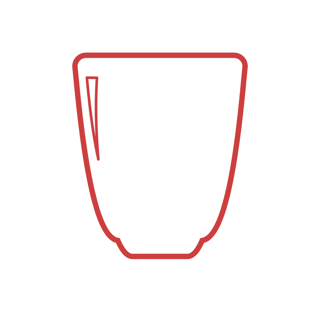 Minimal Red Glass Outline on Transparent Background Vector
