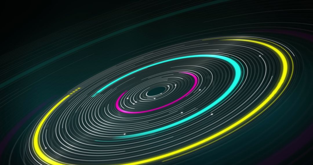 Colorful Digital Rings on Textured Blue Digital Background