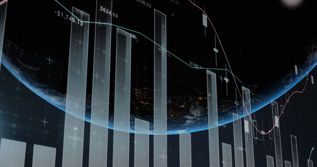 Digital Financial Data Visualization over Earth