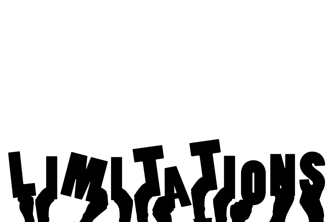 Hands Displaying Limitations Text on Transparent Background