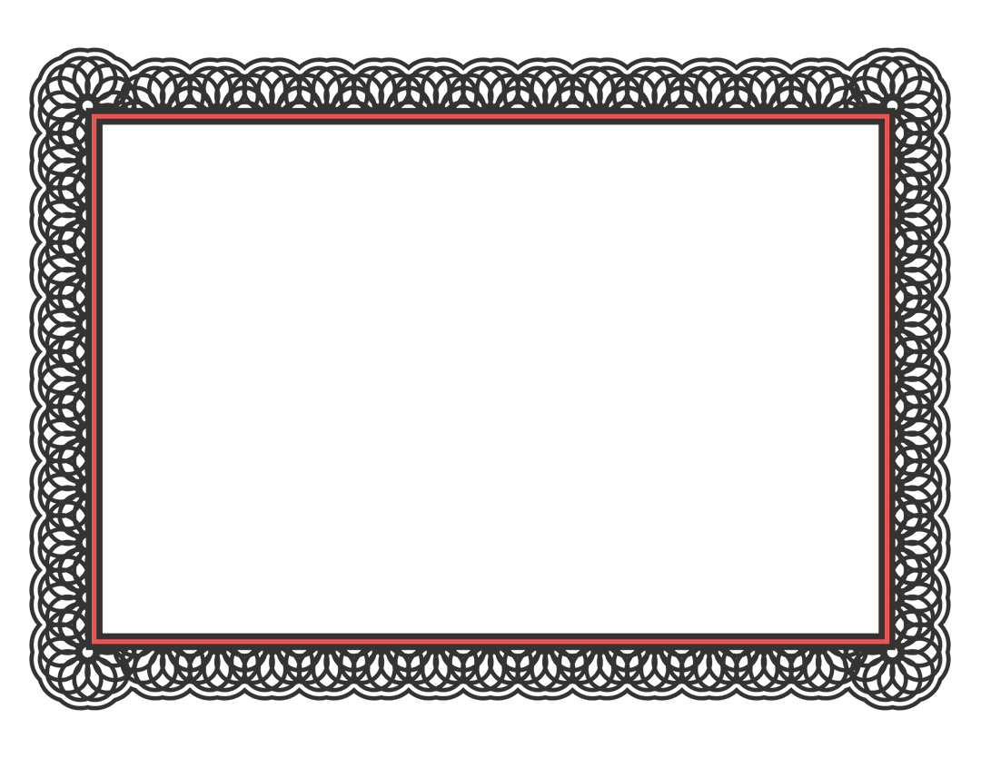 Scalloped Edge Frame with Red Accent on Transparent Background - Download Free Stock Images Pikwizard.com